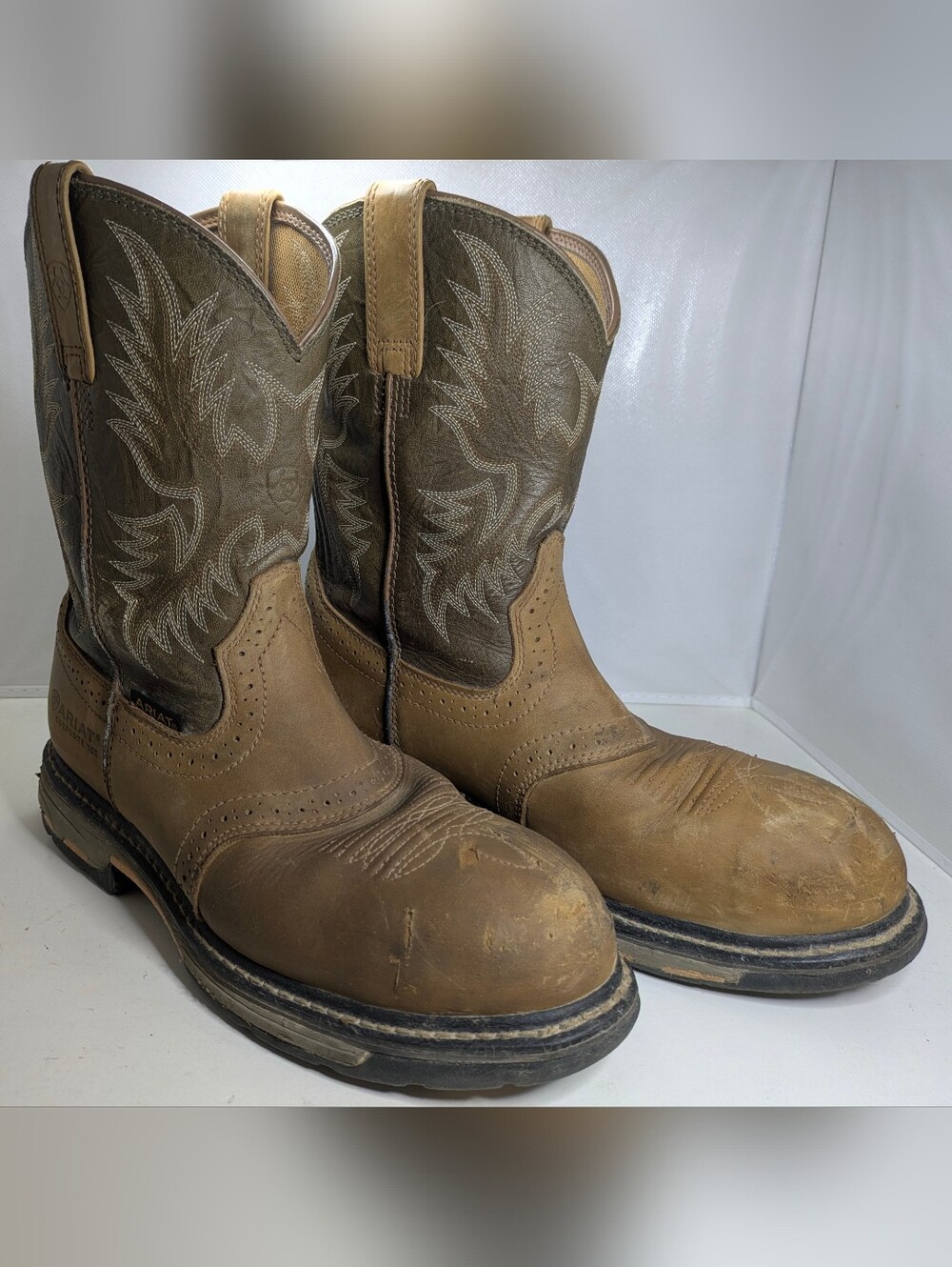 Ariat Workhog Composite Toe EH Western Work Boots Men's 9D Missing Insoles